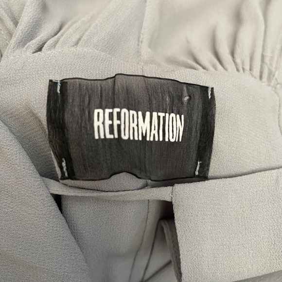 Reformation Gray Peppermint Bridesmaid Chiffon Long Dress US XS - Picture 11 of 12